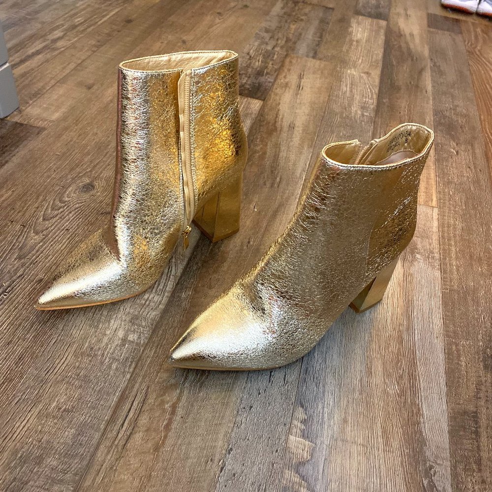 Gold heeled booties